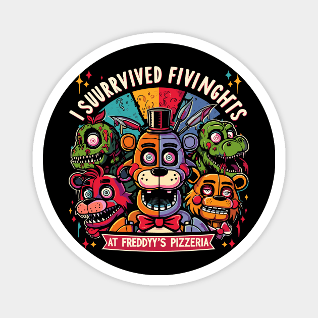 I Survived Five Nights at Freddy's Pizzeria Magnet by Rizstor